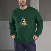 Buddha Stones NAMASTE Buddha Lotus Leaf Fleece Lined Sweatshirt