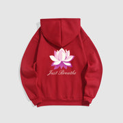 Buddha Stones Lotus Just Breathe Fleece Lined Polyester Hoodie