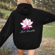 Buddha Stones Lotus Just Breathe Fleece Lined Polyester Hoodie