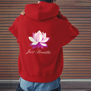 Buddha Stones Lotus Just Breathe Fleece Lined Polyester Hoodie