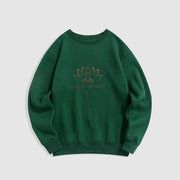 Buddha Stones Pure Color Cotton Round Neck Sweatshirt