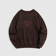 Buddha Stones Pure Color Cotton Round Neck Sweatshirt