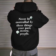 Buddha Stones Lotus Never Be Controlled By Three Things Fleece Lined Polyester Hoodie