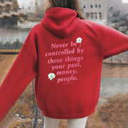 Buddha Stones Lotus Never Be Controlled By Three Things Fleece Lined Polyester Hoodie