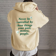 Buddha Stones Lotus Never Be Controlled By Three Things Fleece Lined Polyester Hoodie