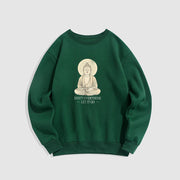 Buddha Stones Pure Color DON'T OVERTHINK Cotton Round Neck Sweatshirt