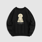 Buddha Stones Pure Color DON'T OVERTHINK Cotton Round Neck Sweatshirt