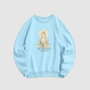 Buddha Stones Pure Color DON'T OVERTHINK Cotton Round Neck Sweatshirt