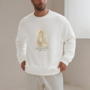 Buddha Stones Pure Color DON'T OVERTHINK Cotton Round Neck Sweatshirt