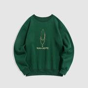 Buddha Stones Cotton NAMASTE Round Neck Sweatshirt