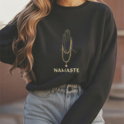 Buddha Stones Cotton NAMASTE Round Neck Sweatshirt