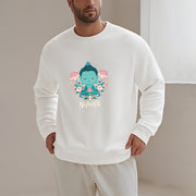 Buddha Stones NAMASTE Cotton Round Neck Fleece Lined Sweatshirt