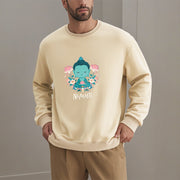 Buddha Stones NAMASTE Cotton Round Neck Fleece Lined Sweatshirt