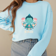 Buddha Stones NAMASTE Cotton Round Neck Fleece Lined Sweatshirt