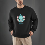 Buddha Stones NAMASTE Cotton Round Neck Fleece Lined Sweatshirt