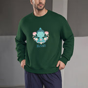 Buddha Stones NAMASTE Cotton Round Neck Fleece Lined Sweatshirt