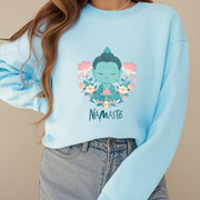 Buddha Stones NAMASTE Cotton Round Neck Fleece Lined Sweatshirt