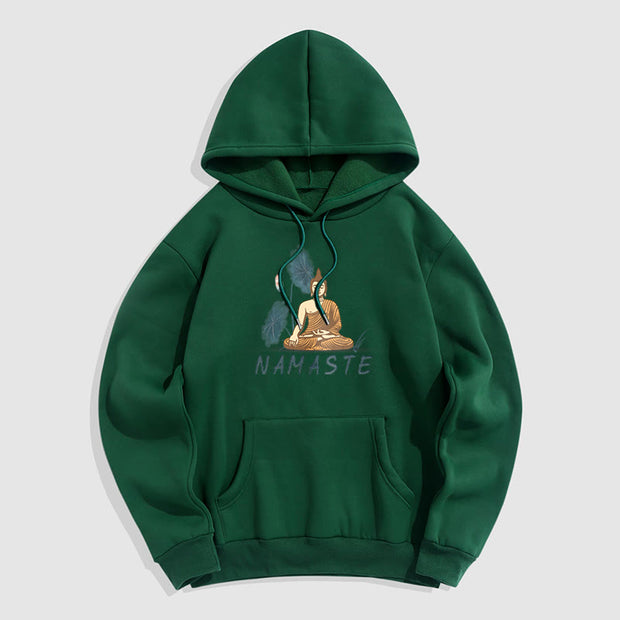 Buddha Stones NAMASTE Meditation Buddha Polyester Hoodie