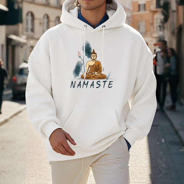 Buddha Stones NAMASTE Meditation Buddha Polyester Hoodie