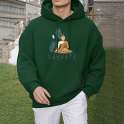 Buddha Stones NAMASTE Meditation Buddha Polyester Fleece Lined Hoodie