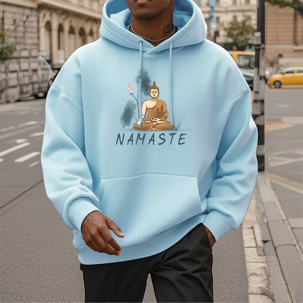 Buddha Stones NAMASTE Meditation Buddha Polyester Hoodie