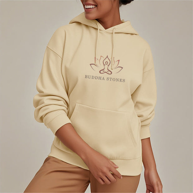 Buddha Stones Buddha Stones Lotus Polyester Hoodie