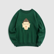 Buddha Stones Meditation Buddha Fleece Lined Polyester Sweatshirt