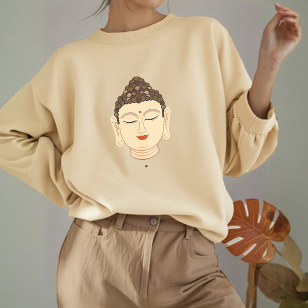 Buddha Stones Laughing Buddha Fleece Lined Polyester Sweatshirt