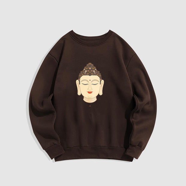 Buddha Stones Meditation Buddha Fleece Lined Polyester Sweatshirt