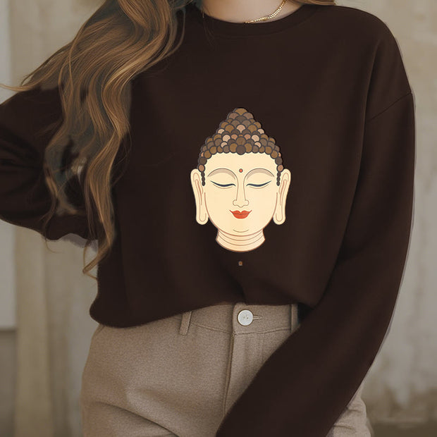 Buddha Stones Laughing Buddha Fleece Lined Polyester Sweatshirt