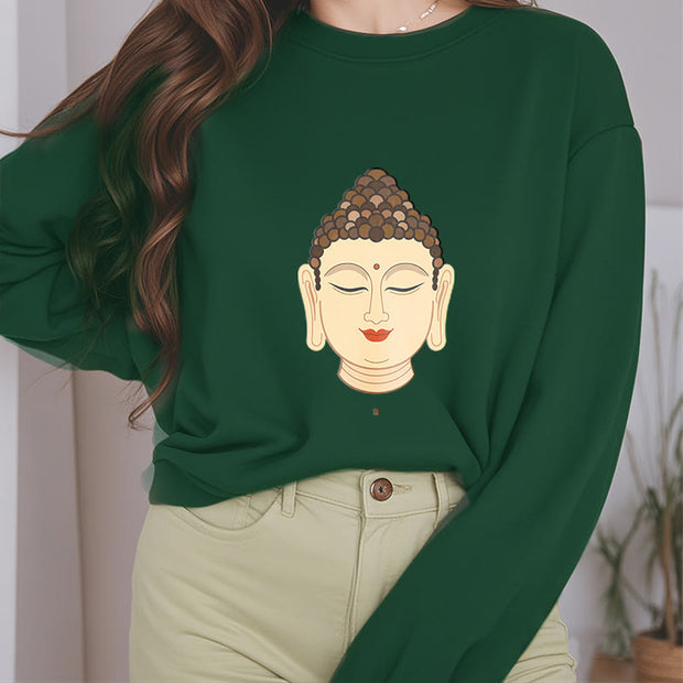 Buddha Stones Laughing Buddha Fleece Lined Polyester Sweatshirt