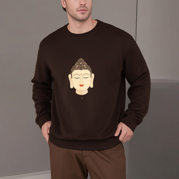 Buddha Stones Meditation Buddha Fleece Lined Polyester Sweatshirt