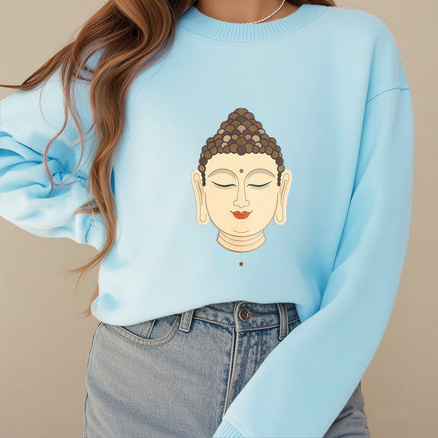 Buddha Stones Laughing Buddha Fleece Lined Polyester Sweatshirt