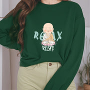 Buddha Stones RELAX Round Neck Fleece Lined Sweatshirt