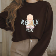 Buddha Stones RELAX Round Neck Fleece Lined Sweatshirt