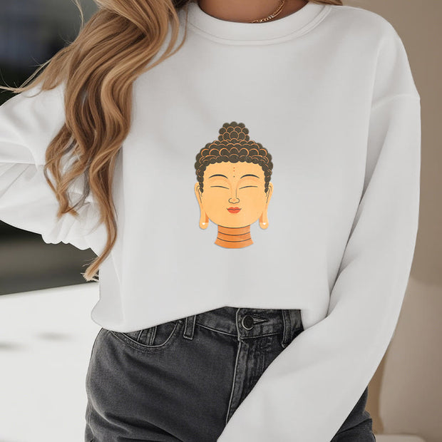 Buddha Stones Blessed Meditation Buddha Fleece Lined Polyester Sweatshirt