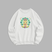 Buddha Stones Cotton Round Neck Fleece Lined Sweatshirt