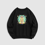 Buddha Stones Cotton Round Neck Fleece Lined Sweatshirt