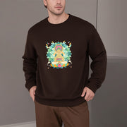 Buddha Stones Cotton Round Neck Fleece Lined Sweatshirt