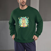 Buddha Stones Cotton Round Neck Fleece Lined Sweatshirt