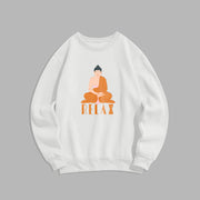 Buddha Stones Cotton RELAX Round Neck Fleece Lined Sweatshirt