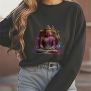 Buddha Stones Sit In Meditation Buddha Fleece Lined Polyester Sweatshirt