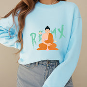 Buddha Stones Cotton RELAX Round Neck Fleece Lined Sweatshirt