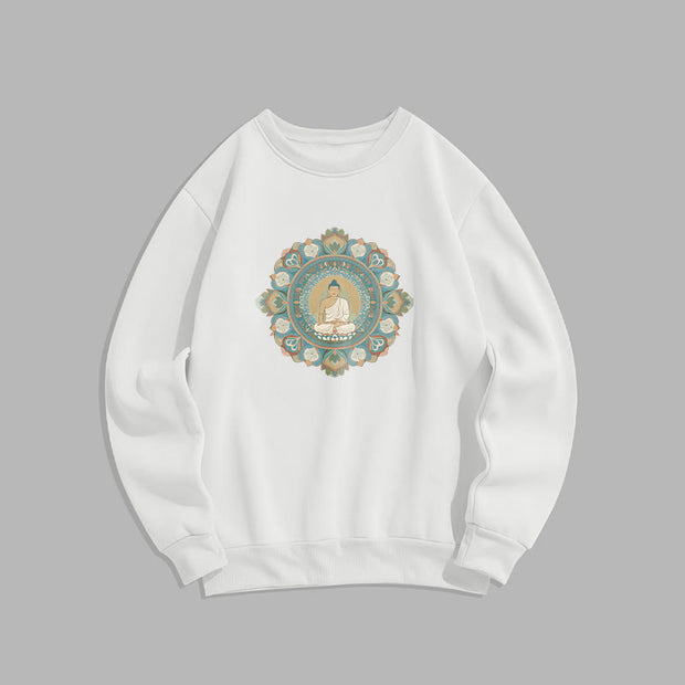 Buddha Stones Mandala Flower Buddha Soft Fleece Lined Sweatshirt