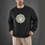 Buddha Stones Cotton Round Neck Fleece Lined Sweatshirt