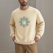 Buddha Stones Cotton Round Neck Fleece Lined Sweatshirt