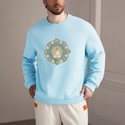 Buddha Stones Cotton Round Neck Fleece Lined Sweatshirt