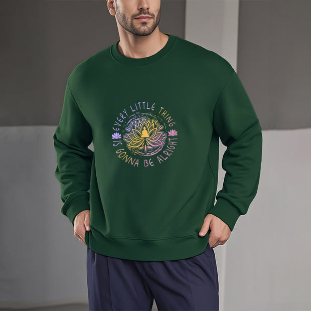 Buddha Stones Cotton Round Neck Fleece Lined Sweatshirt