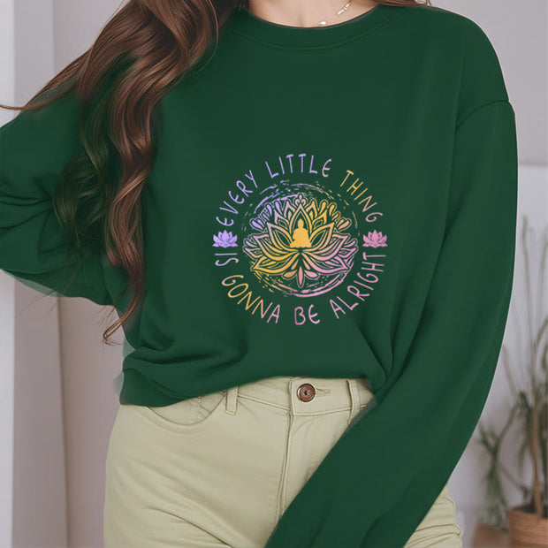 Buddha Stones Cotton Round Neck Fleece Lined Sweatshirt