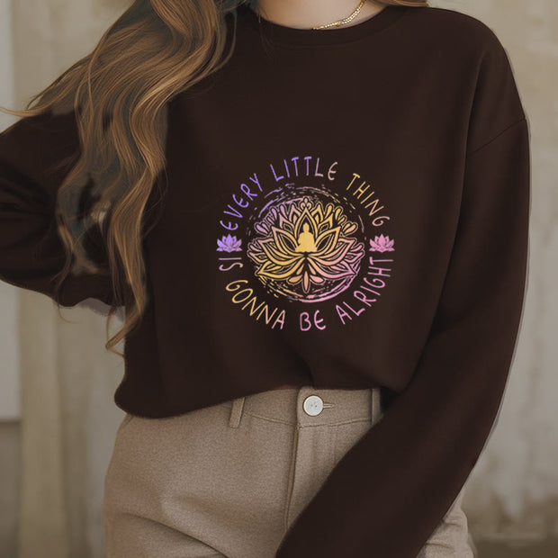 Buddha Stones Cotton Round Neck Fleece Lined Sweatshirt